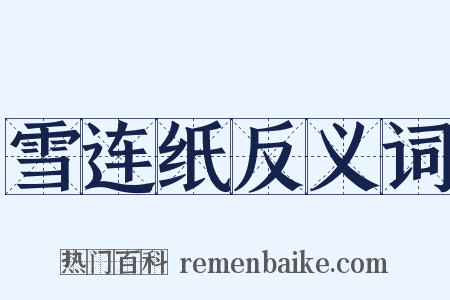 雪连纸反义词是什么意思的图片